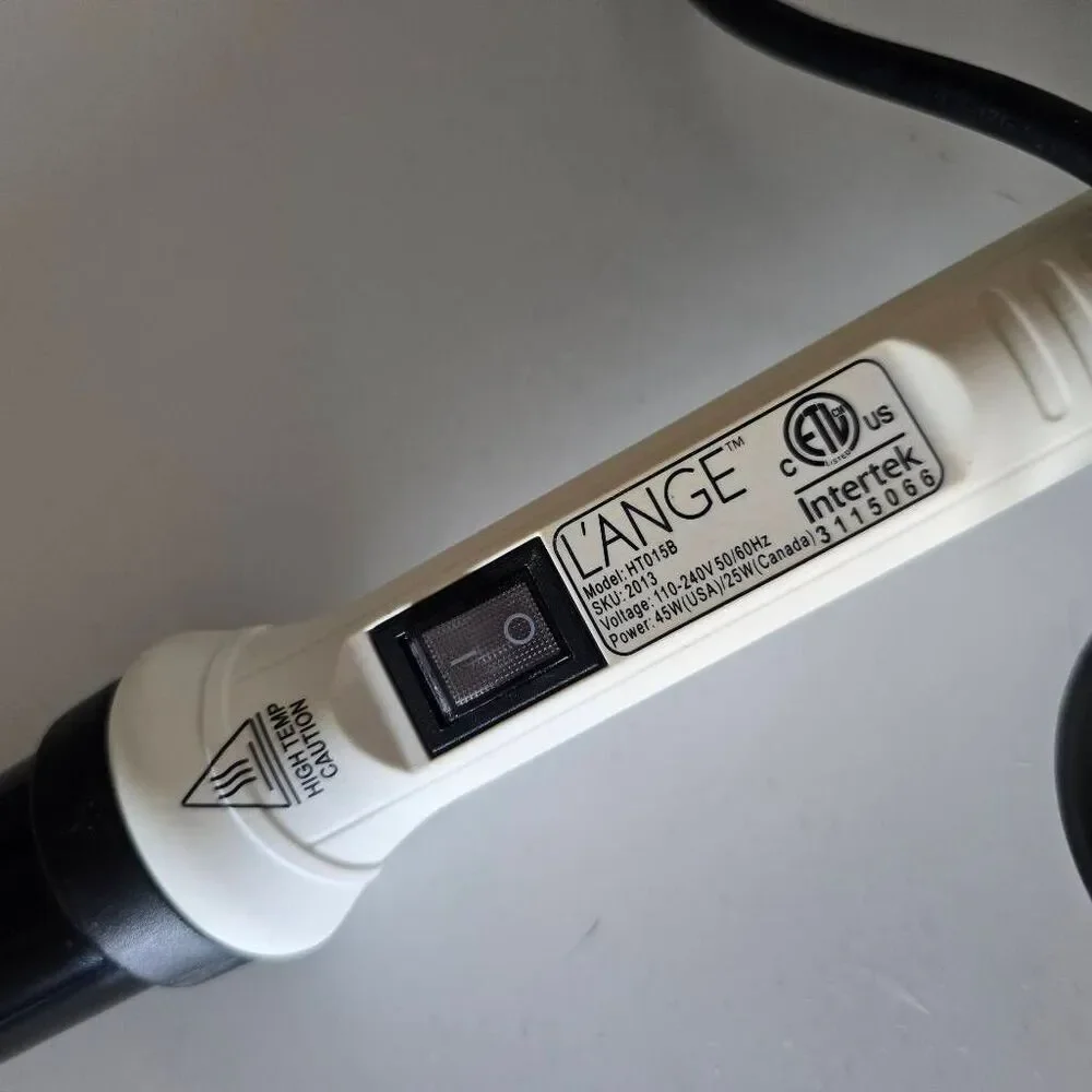 L’ange Hair Curling Iron Wand HT015B 1” White